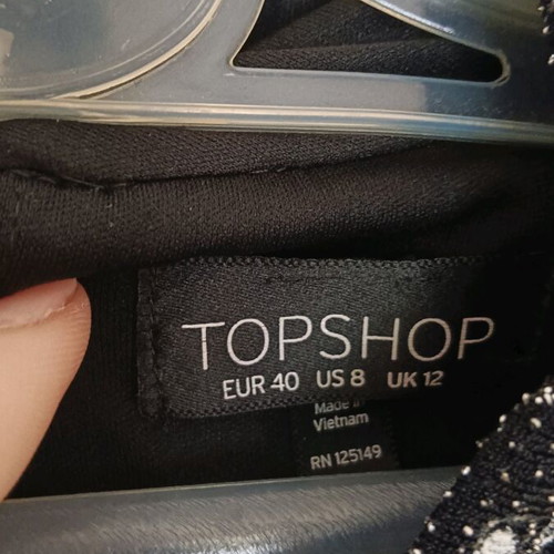 Black short dress with rhinestones Topshop like new, size M