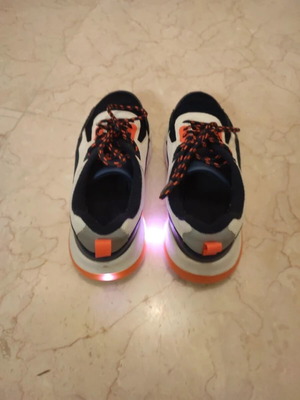 Sneakers with LED Lights, size 36, navy white orange