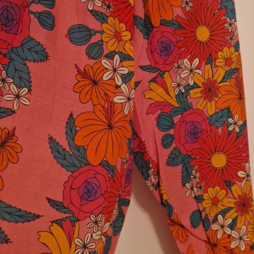 Karavan floral cotton summer pants, elastic waist