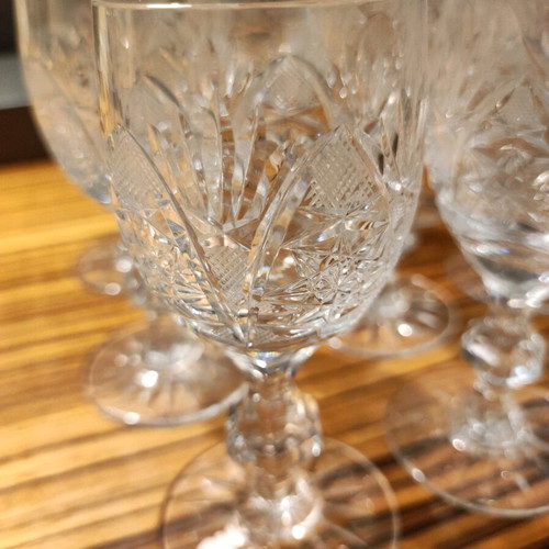 Vintage crystal liqueur glasses like new, set of 12 stemmed