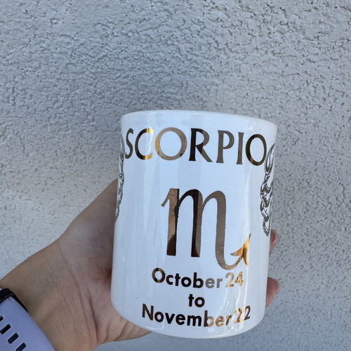 Coffee mug with Scorpio zodiac sign new