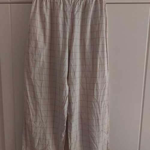 Wide checkered pants Mango Home size S like new, beige, cotton