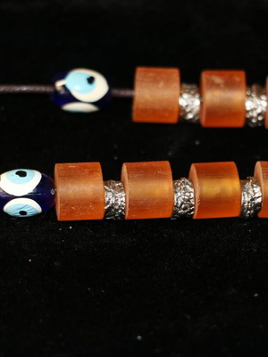 Begleri handmade with porcelain and amber by INDICO JEWELLS new