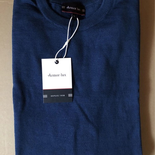 Armor Lux Damgan Pullover new men's sweater 100% merino wool blue M