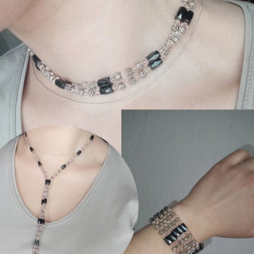 Art & Create magnetic necklace like new, pink and black