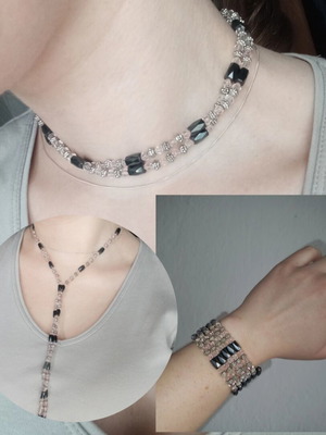 Art & Create magnetic necklace like new, pink and black