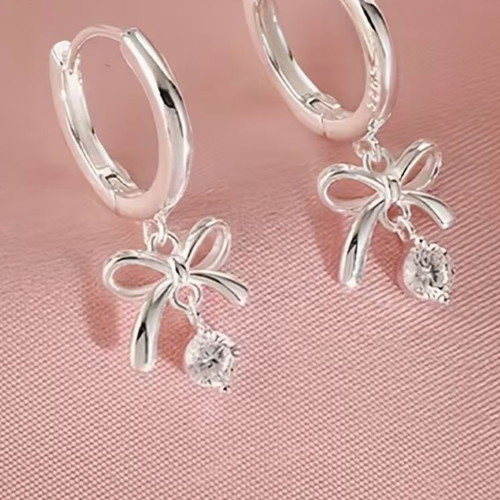 925 Silver Bow Earrings new
