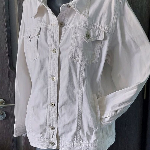 Cecil white denim jacket like new, large sizes XL to XXXL