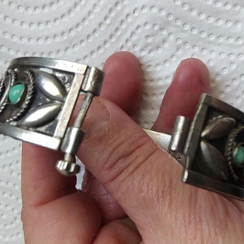 Vintage Italian silver bracelet with turquoise, ALP Italy