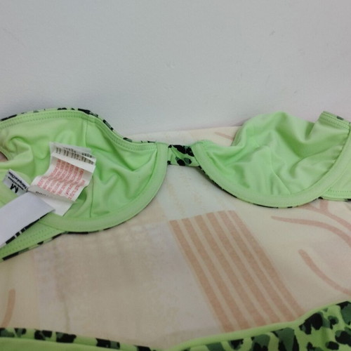 Twiin bikini set like new, green with leopard print, size M