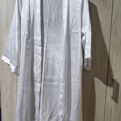 Bride robe size XL and men's and women's Just Married glasses like new