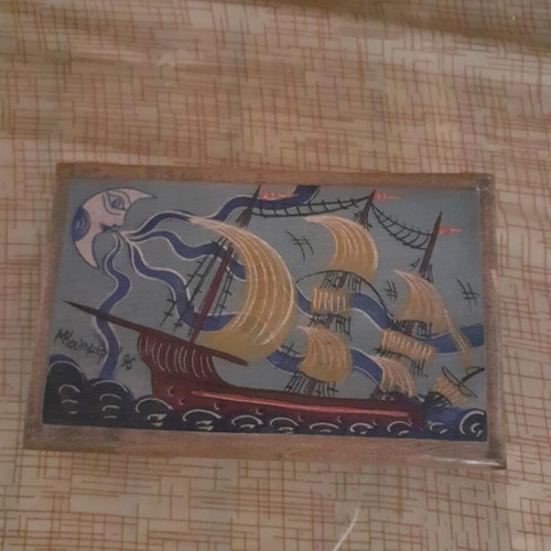 Wooden box Kallimeris like new, painting on wood