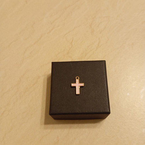 Cross pendant like new, pink gold for necklace or bracelet