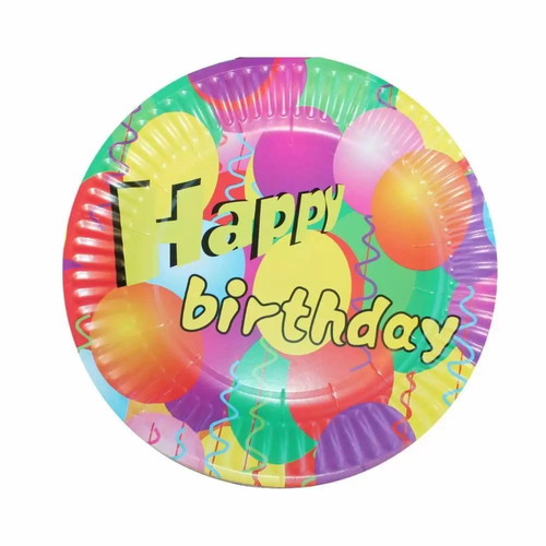 Party plates new, pack of 10, 18.5 cm multicolor