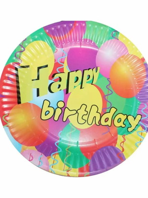 Party plates new, pack of 10, 18.5 cm multicolor