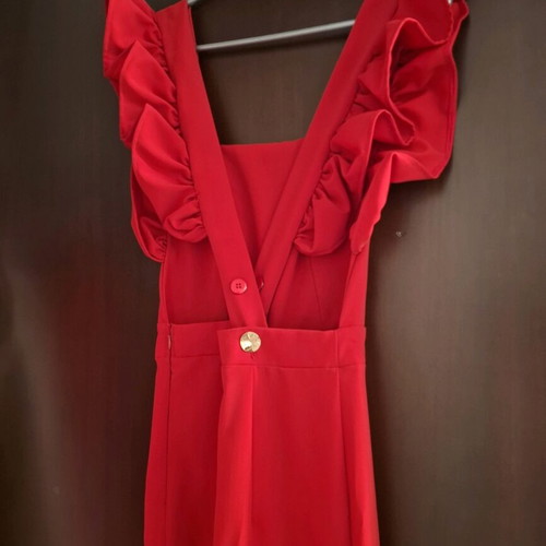 Brigitte jumpsuit with open back, red, size S