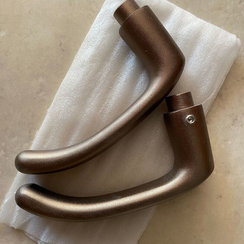 Set of interior door handles and locks, new, coffee brown and champagne