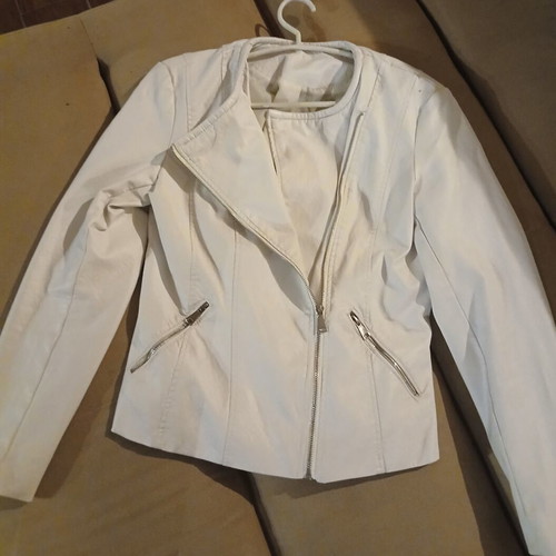 Acne Studios white leather jacket used, size L