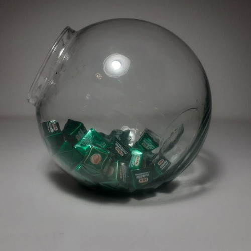 La Mediterranea Handmade Candy Jar like new from recycled glass