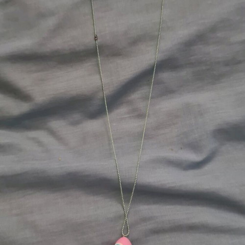 Easter egg jewelry new pink with eye and green chain