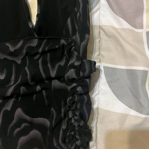 Blouse used, size S, black with silver details and glitter