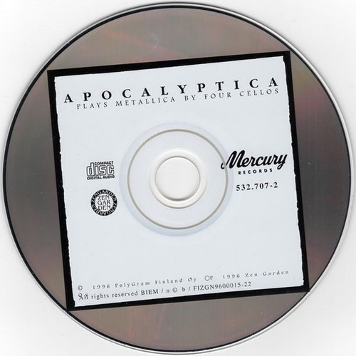 Apocalyptica Plays Metallica By Four Cellos CD used