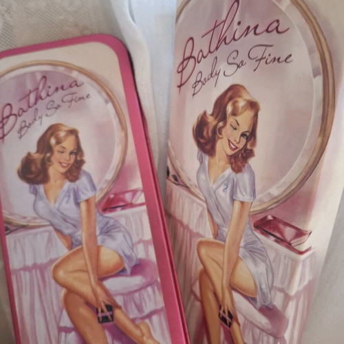 Benefit Bathina body balm like new with iridescence in metal box
