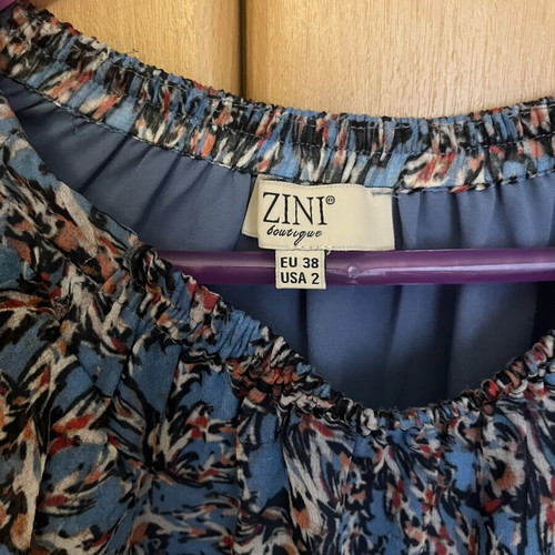 Zini floral set like new, airy fabric, blue multicolor