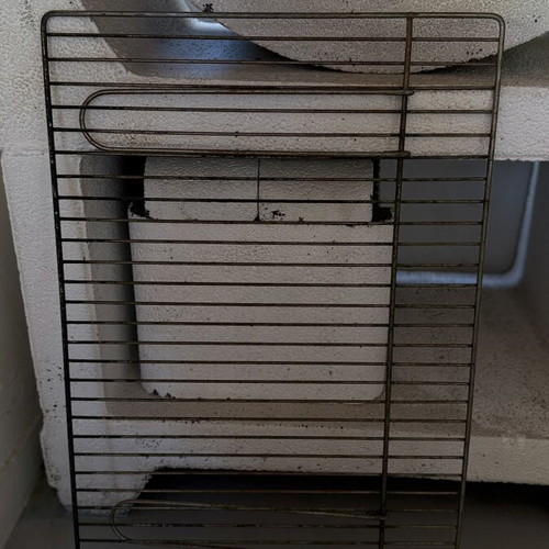 Garden barbecue made of refractory concrete used