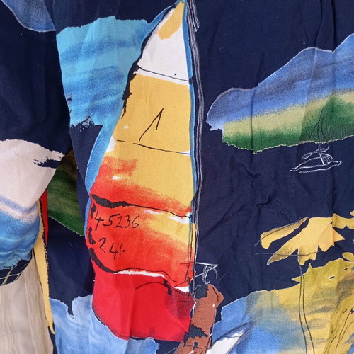 Vintage 80s Hawaiian style oversized shirt like new, blue multicolor