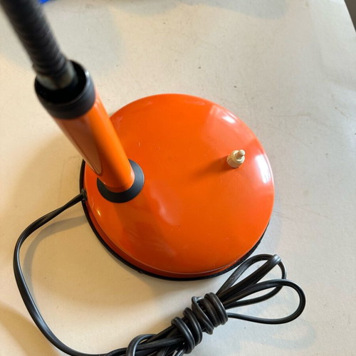 Vintage table lamp 58 cm 1970s space age orange used, collectible design