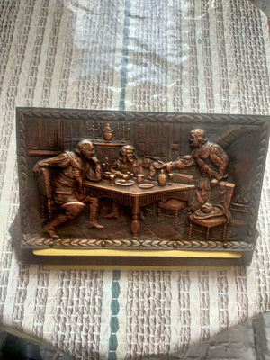 Decorative bronze relief plaque
