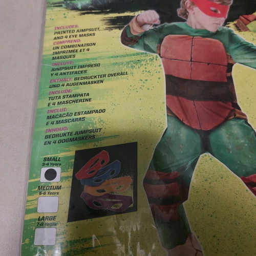 Teenage Mutant Ninja Turtles costume with 4 masks like new