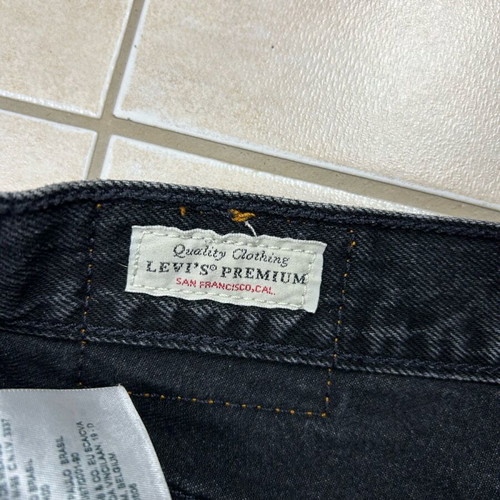 Levi's 501 Premium Black Cutoff Denim Shorts used, high rise, distressed