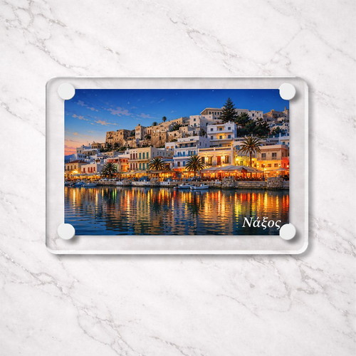 Acrylic fridge magnet 6x9cm, Naxos, Greek Summer collection