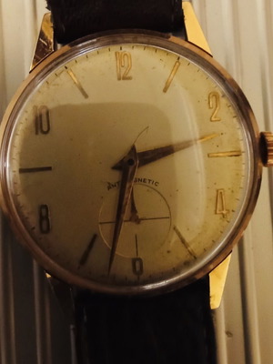 Swiss Dress Watch 1940s-50s used, manual wind, gold tone