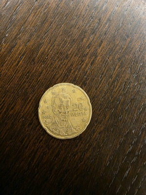 20 Euro Cent Coin 2002 used, Kapodistrias Greece