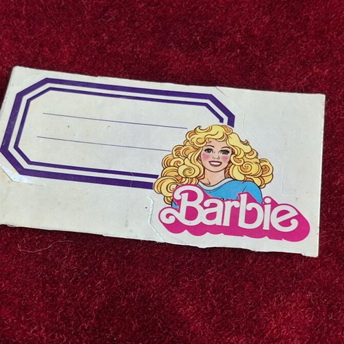 Barbie school notebook label like new, rare 80s collectible