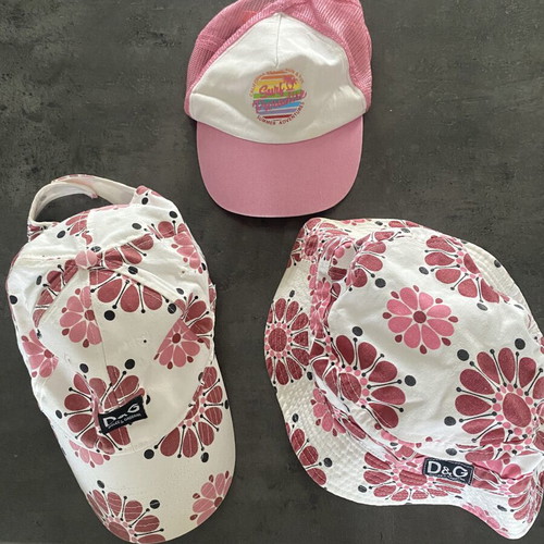 Zara kids hats used, set of 3, pink, size S