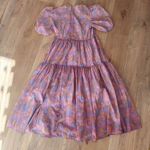 & Other Stories Voluminous Puff Sleeve Midi Dress Size S like new, colorful