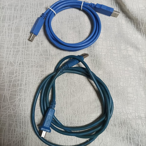 Καλώδιο εκτυπωτή USB 2.0 τύπου A σε B, μπλε, σετ 2 τεμαχίων