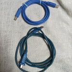 Καλώδιο εκτυπωτή USB 2.0 τύπου A σε B, μπλε, σετ 2 τεμαχίων