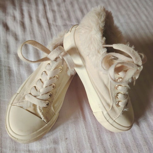 Girls' beige winter sneakers, size 27, sporty