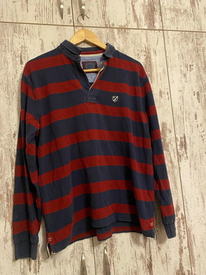The Bostonians Rugby Polo Shirt XL like new, red and navy striped