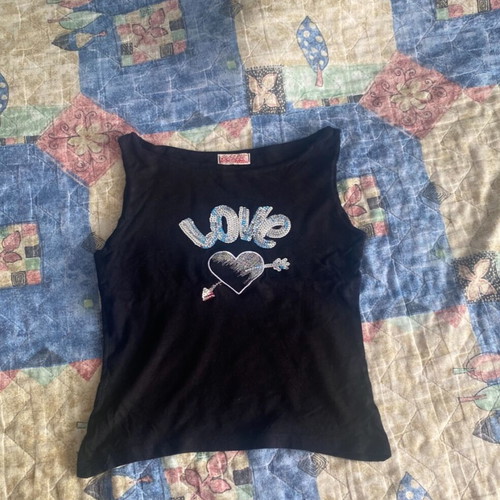 Black vintage Y2K 2000s tank top new, elastic fabric