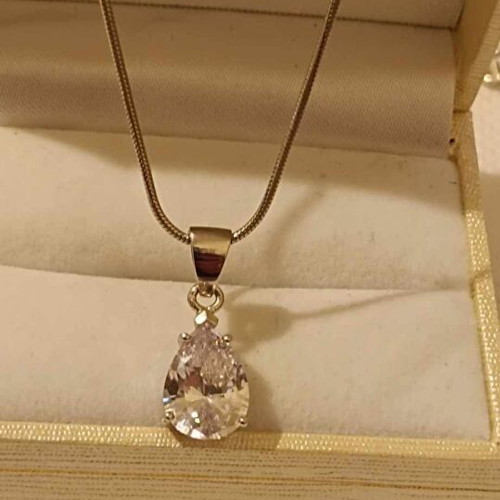 Silver 925 necklace with zircon new
