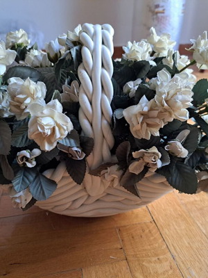 Porcelain flower basket used, good condition
