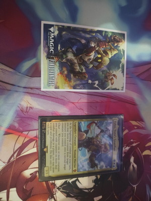 Magic the Gathering Commander deck Tidus, Yuna's Guardian with Final Fantasy card sleeves