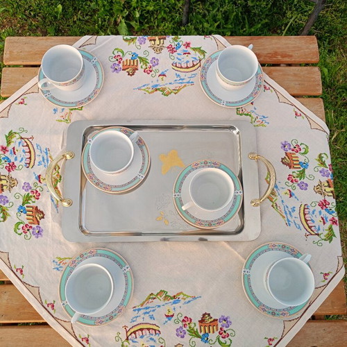 Crown Regent vintage porcelain coffee/tea cups and saucers new, pack of 12