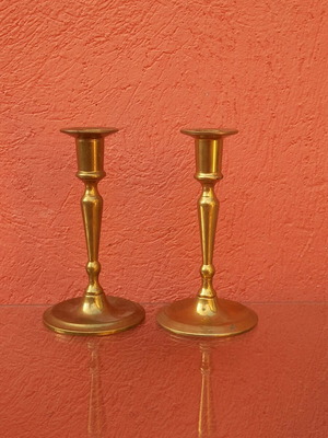 Brass candlesticks, height 15 cm